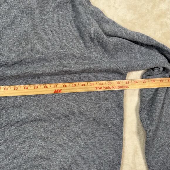 Peter Millar Wool Sweater Men's Size L Blue Cashmere Quarter Zip Pullover Italy - Picture 4 of 7